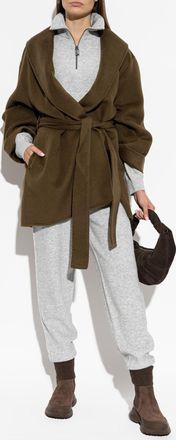 Victoria Beckham Wool Trousers With Cuffs At The Legs, Womens, Grey