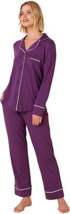 The Cats Pajamas Pima Knit Pajama Set in Classic Aubergine at Nordstrom, Size X-Large