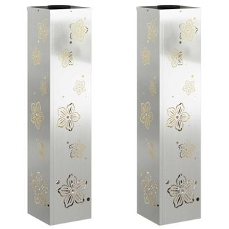 vidaXL Luz De Camino Led Solar 2 Pcs Plateado Acero Galvanizado Vidaxl
