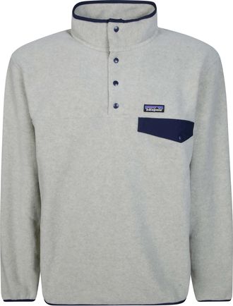 Patagonia Light Grey LW Synch Snap-T Heathered Fleece Pullover