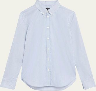 Nili Lotan Dyllan Striped Shrunken Button-Down Shirt