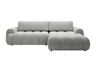 VENTE-UNIQUE.COM Sof&aacute; rinconera tela gris claro