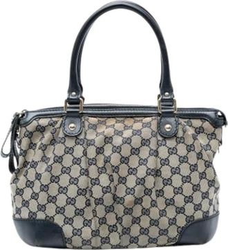 Gucci Pre-owned Handbags, female, Brown, Size: ONE SIZE Pre-owned Vintage Canvas Handbag