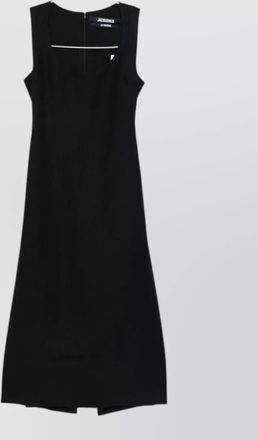 Jacquemus linen square neck sleeveless midi dress