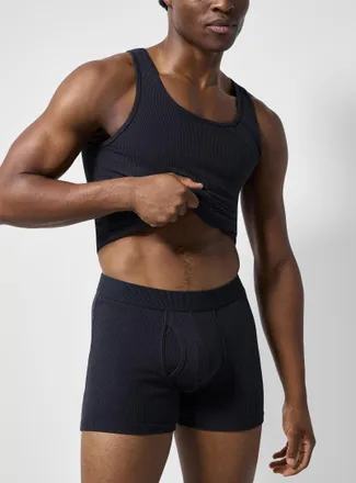 Le 31 Mens 5 stretch ribbed boxer brief Organic Cotton & recycled polyester