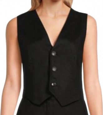 A.L.C. Maxwell Linen Vest In Black