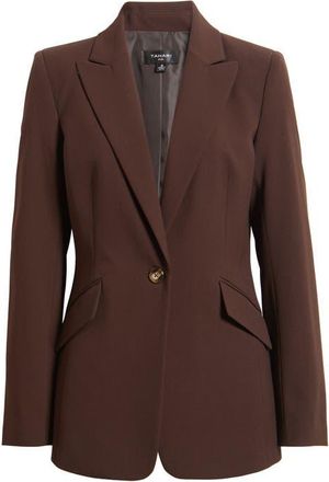 Tahari by ASL One-Button Blazer in Espresso at Nordstrom, Size 16