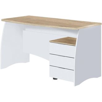 Mirakemueble Scrivania Ufficio Estil in Rovere Bianco Artik con Cassettiera