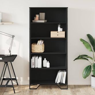 Berkfield Home Classic Book Cabinet Black 80x31x169 cm Engineered wood | Size: 80 x 31 x 169 cm