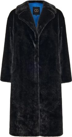 Cesare Gaspari Deluxe Lange Jas met Rugprint Lovers - Dames - Mantel - Zwart - L - Polyester - Jassen