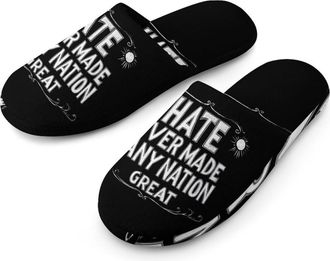 Generic Hate Never Made Any Nation Great Mens House Slippers Slip Indoor Slipper On Shoes Warm Outdoor