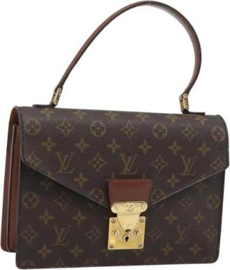 Louis Vuitton Pre-owned Concorde Hand Bag - Dames - Vintage Handtas - Bruin - ONE Size - Leer - Vintage