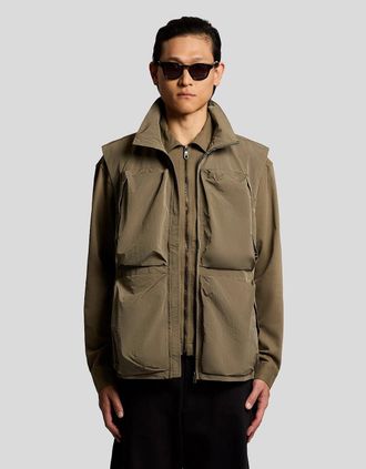 Lyle & Scott Lyle And Scott Mens Lightweight Ripstop Gilet - Tan - Size: 38/Regular