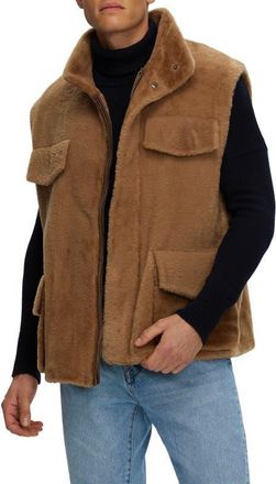 Gorski Mens Genuine Shearling Vest in Light Brown at Nordstrom, Size X-Large