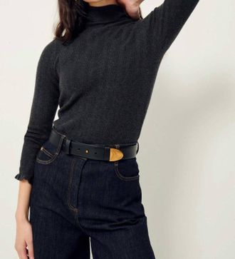 Sessun Norte Slim-Fitting Turtleneck Top In Graffiti