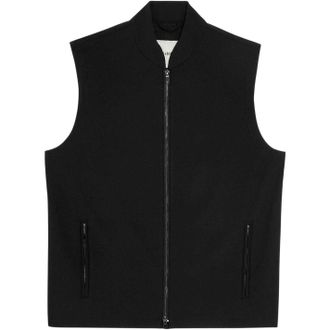 Lyle & Scott Heren Effen Volledige Zip Gilet (Lak)