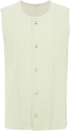 Homme Plissé Issey Miyake pleated vest - men - Polyester - 3 - Green