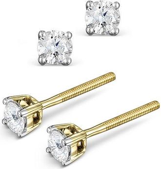 The Diamond Store Diamond Stud Earrings 3.4mm 18K Gold - 0.30CT - G-H/SI