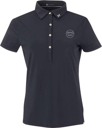 SwingJuice Womens Golf Retro Polo Shirt In Black