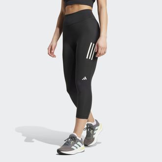 adidas Lauftights ADIDAS PERFORMANCE OWN THE RUN 3/4-LEGGINGS, Damen, Gr. XS, N-Gr, schwarz, Obermaterial: 85% Polyester, 15% Elasthan, 3/4-L&auml;nge, Hosen Lauf