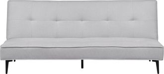 Beliani Beliani - Sof&aacute; Cama Convertible Moderno Sin Reposabrazos Con Respaldo Abotonado Gris Claro Essvik