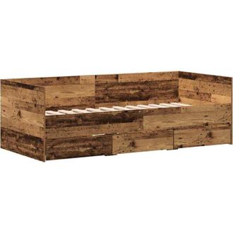 vidaXL Marco De Div&aacute;n Con Cajones Con Caj&oacute;n Madera Vieja 90 X 200 Cm Vidaxl
