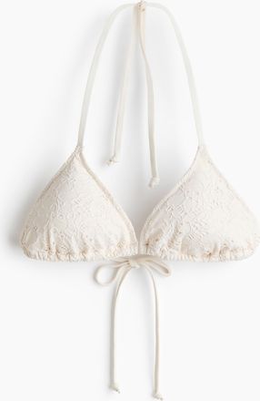 H&M Wattiertes Triangel-Bikinitop - Weiss