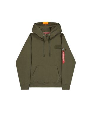 Alpha Industries Hoodie ALPHA INDUSTRIES Red Stripe Hoodie, Herren, Gr. M, gr&uuml;n (dunkelgr&uuml;n), Obermaterial: 80% Baumwolle, 20% Polyester, regular fit, Sweatshirts Hood