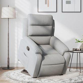 vidaXL Vidaxl - Sill&oacute;n Reclinable Elevable De Tela Gris Claro