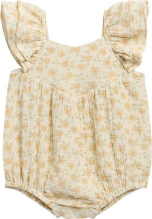 Rylee + Cru Floral Romper in Ivory at Nordstrom, Size 12-18M