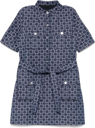 Givenchy Abito corto denim con monogramma 72 - Blu