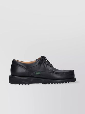 Paraboot round toe leather brogues with stitch detailing