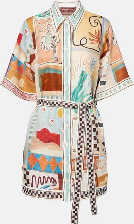 Alemais Alémais x LRNCE Michelle printed linen shirt dress