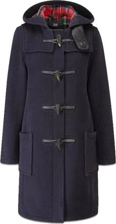 Gloverall Vintage Duffle Coat Navy Royal Stewart - Heren - Mantel - Blauw - XS - Wol - Jassen