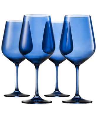 Godinger Set Of 4 Sheer Red Wine Glasses