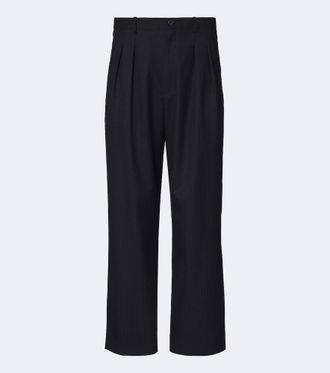 The Row Pantalones rectos Corley de lana virgen a rayas