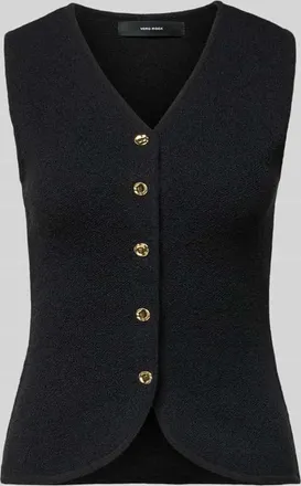 Vero Moda Slim Fit Weste mit Baumwoll-Anteil Modell SILVIA in Black, Gr&ouml;&szlig;e XL