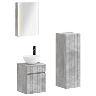 vidaXL Juego De Muebles De Ba&ntilde;o 4 Pcs Gris Hormig&oacute;n Vidaxl