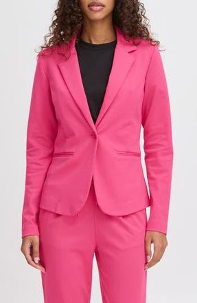 Ichi Regular Notch Lapel Ponte Blazer in Pink Yarrow at Nordstrom Rack, Size X-Small Regular