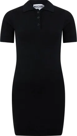 Moschino Kleedjes, Dames, Zwart, S, Wol, Korte Polo Jurk