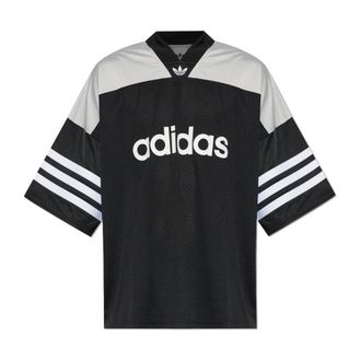 adidas Oversize T-shirt met logo - Heren - T-shirts - Zwart - 2XL - Leer - Tops