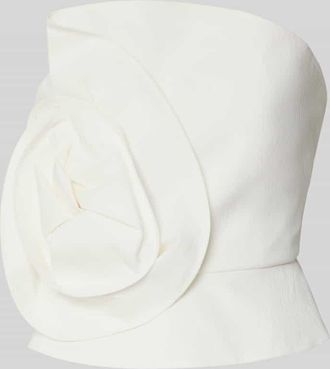 Jake*s Slim Fit Top mit floraler Applikation in Ecru, Gr&ouml;&szlig;e 32