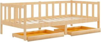 vidaXL Sof&aacute; Cama Con Cajones Madera De Pino Maciza 90x200 Cm Vidaxl