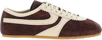 Dries Van Noten Schoenen, Dames, Paars, 41 EU, Leer, Suede Sneakers