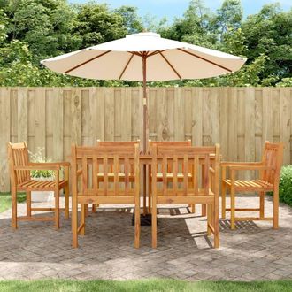 Berkfield Home 7 Piece Garden Dining Set Solid Wood Acacia in Brown