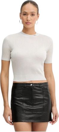 A|X Armani Exchange Ribbed T-shirt - Dames - Ronde hals truien - Grijs - L - Truien & Vesten