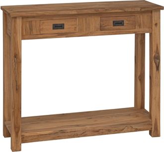 vidaXL Mesa Consola Natural 90 X 30 X 80 Cm Madera De Teca Maciza Vidaxl