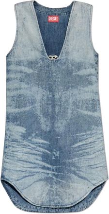 Diesel Kleedjes, Dames, Blauw, M, Katoen, De-Laris--Fsh Jurk