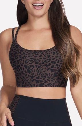 Skechers Go Walk Cheetah Sports Bra in Black/Brown Cheetah at Nordstrom Rack, Size X-Large