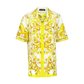 Dolce & Gabbana Dames, Blouses & Shirts, Geel, Maat: XS Zijde